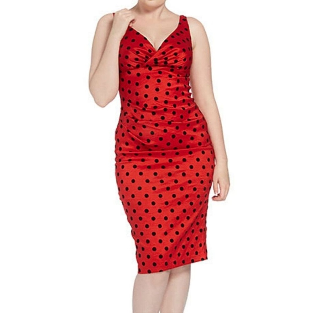 Voodoo Vixen Red Polka Dot Midi Dress